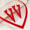Red Color Simple Triangle Geometric Exaggerated Earrings Choker Necklace Jewelry Set Women Female Party Wedding Accessories