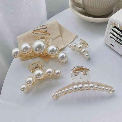 Fashion Elegant Pearl Hair Claws Women Hairpin Barrette Hair Accessories Girls Hair Crab Hairgrips Ornament