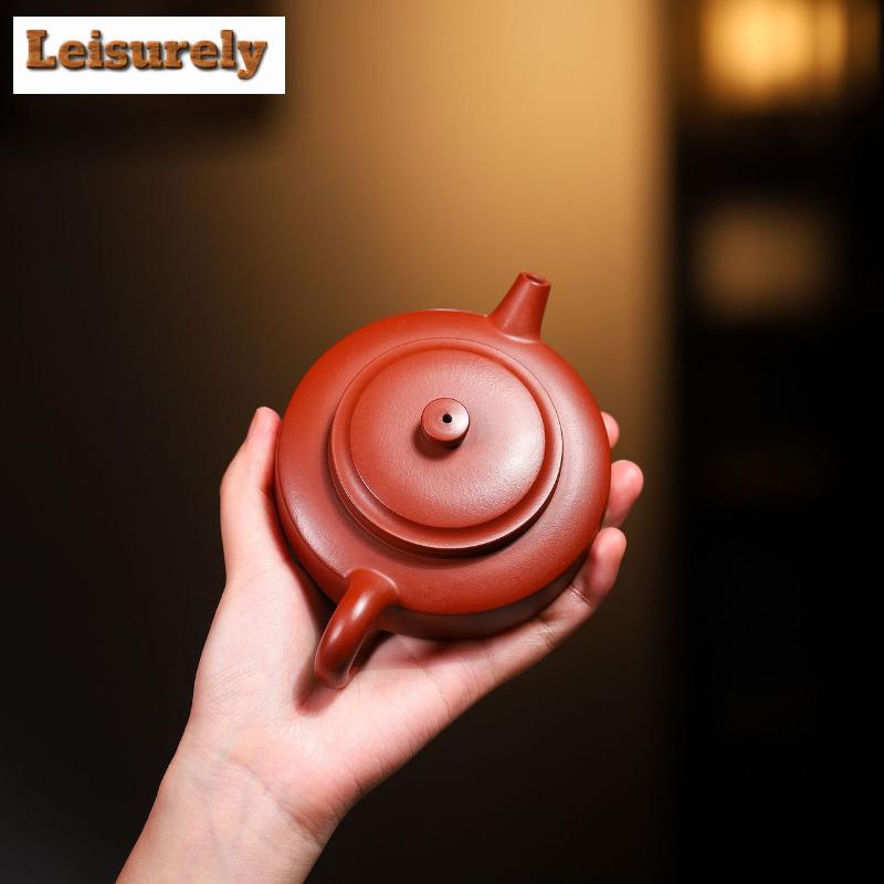 190ml Elegant Yixing Purple Clay Teapots Handmade Circle Pot Raw Ore Dahongpao Mud Kettle With Filter Chinese Zisha Tea Set Gift