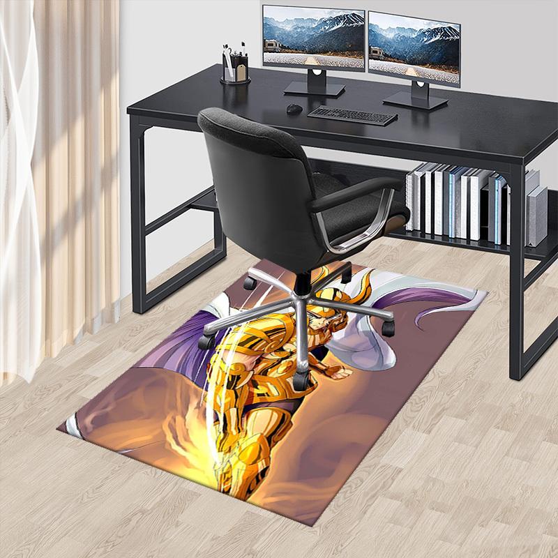 

1pc Golden Saint Seiya Chair Mat - Anime Cartoon Design Office Rug, Non-Slip Carpet for Home Decor, Gaming Room, Seasonal Gift.R004 60cm by 90cm