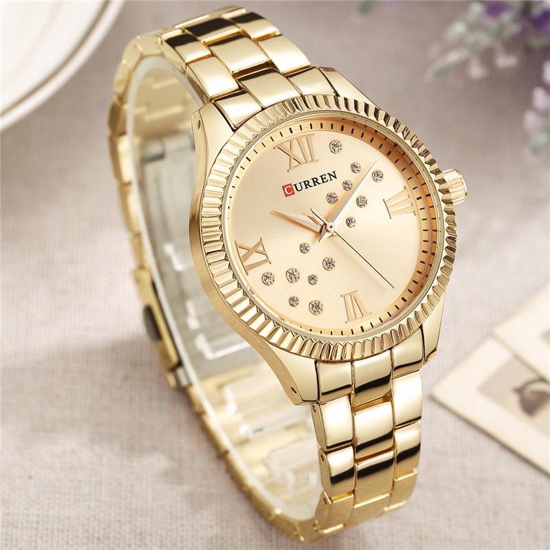 CURREN Nouvelle Montre Femme Tendance Marque Haut de Gamme Luxe Dame Fille Montre-bracelet Or Rose Bracelet Acier Inoxydable Montre Féminine Cadeau