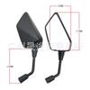 Universal ATV Motorcycle Rearview Mirror With Wide Angle View 10mm Thread Black Plastic Housing Aluminum Base
