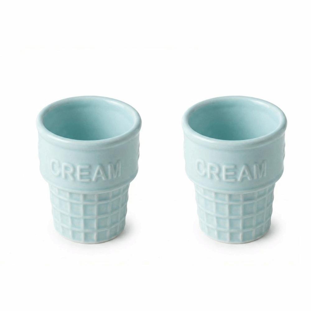 Glazed Coffee Cup Nordic Style Pudding Cup Multi-functional Dessert Mug Party синий