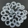16PCS Coffee Stencils Fancy Coffee Printing Model Milk Cake Stencils Cappuccino Mold Cake Drawing Mould Home Kitchen Supplies