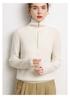 2024 Autumn/Winter Women's Cashmere Polo Collar Sweater with Yuanbao Stitch and Zipper - Long Sleeve, Warm, Versatile Knit.