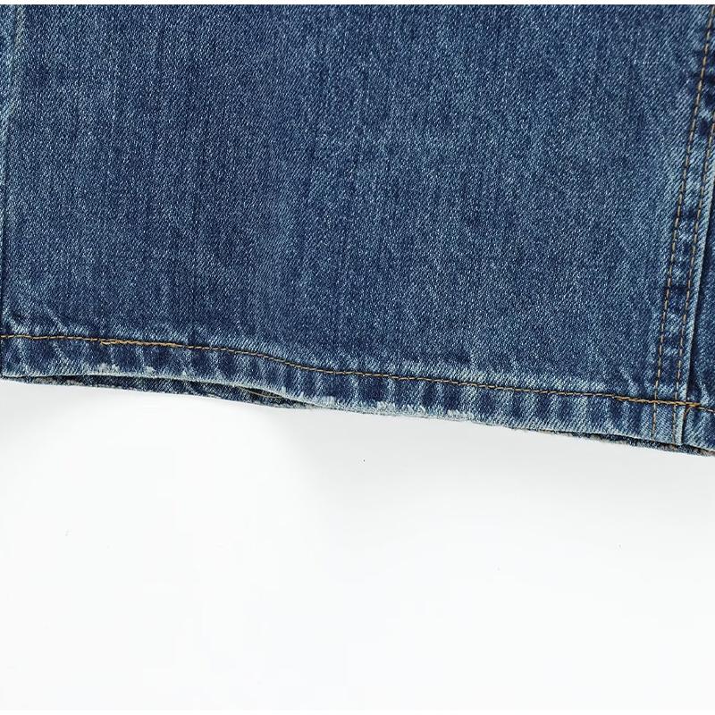 Jeans Women 2025 Fashion Spring New Arrivals All-match Basic Trousers Asymmetric Double Breasted Waist Wide Leg Jeans