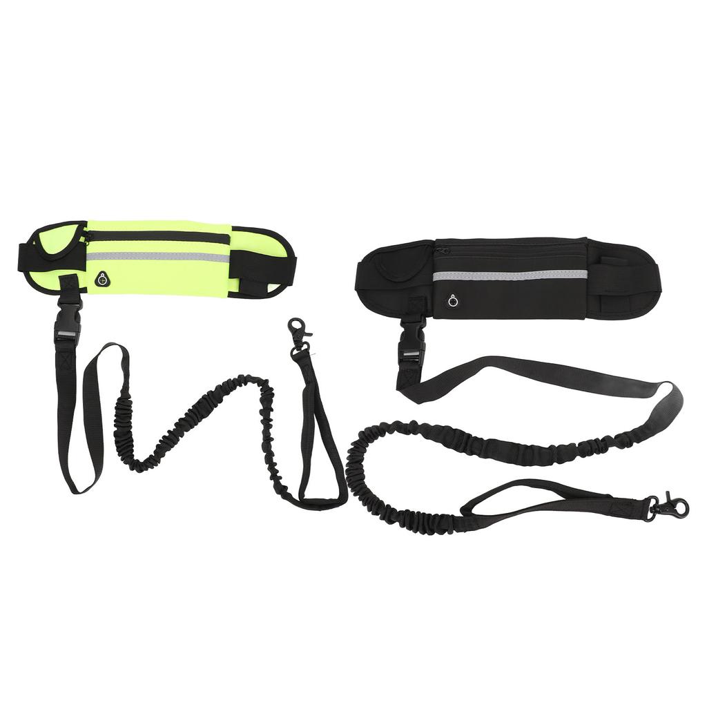 Hundelaufleine-Gürteltasche, reflektierende elastische Nylon-Hundeleine, Hüfttasche für Spaziergänge im Freien
