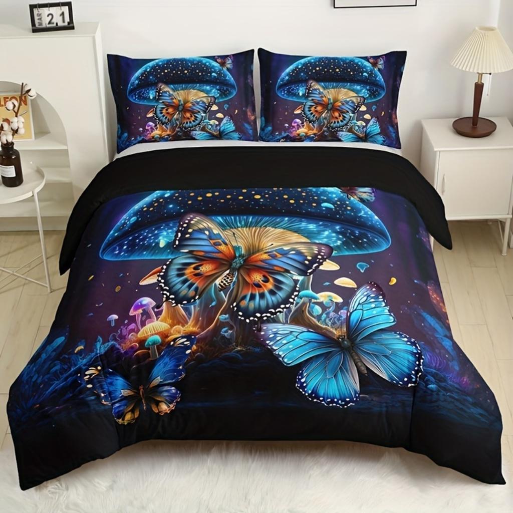 Bueatiful Butterfly Digital Printed Bedding Set Soft Duvet Cover King Queen Twin Single Size Bithday Gift Bedroom Decoration