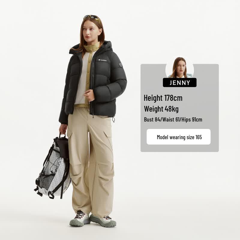 Tanbor Women's Hooded Short Down Jacket