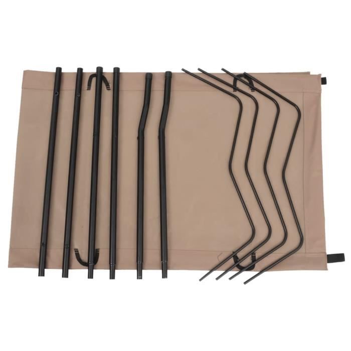 Lit de camping - vidaXL - 180x60x19 cm - Tissu Oxford 600D - Acier - Couleur Taupe