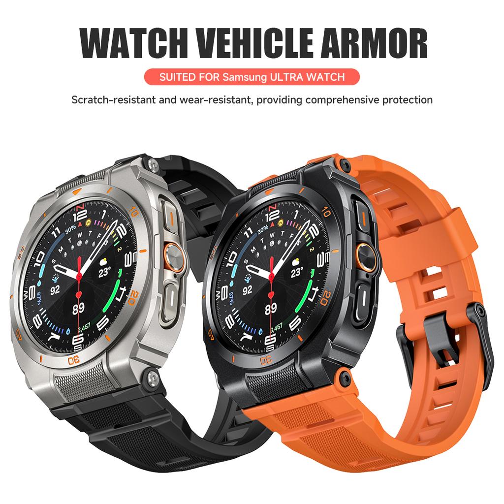 Silikon-Sportarmband+Metallgehäuse für Samsung Galaxy Watch Ultra 2025 47mm Armband Correa für Galaxy Watch 7Ultra 47 Zubehör