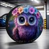 1pc, Dust-proof Tire Storage Bags Vibrant Floral Owl Versatile 100% Polyester,Without Electricity Birthday Gifts For Muddy Road
