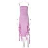 Fashion Style Women's Clothing 2024 Summer New Fashion Sexy Stylish Wrapped Chest Irregular Dress
