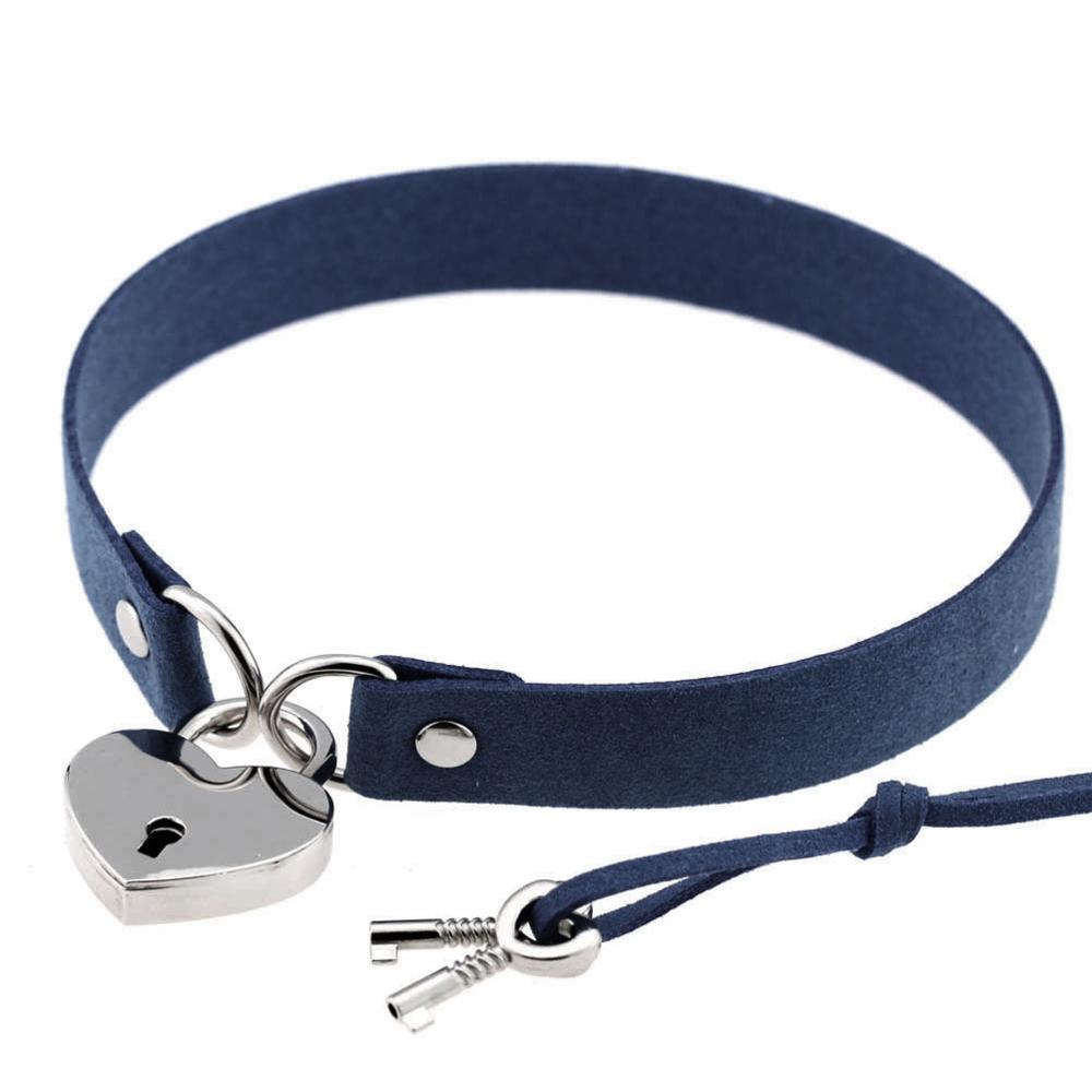 Metal Lock Heart Choker Collar For Women Black Cosplay Necklace Couple Gift Neck Goth Jewelry Fashion Gothic Accessiores