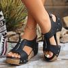 Fashion Ladies Shoes 2025 Peep Toe Wedge Women's Sandals Outdoor Causal Sandals Women New Fashion Zipper Shoes Women Platform Sandalias