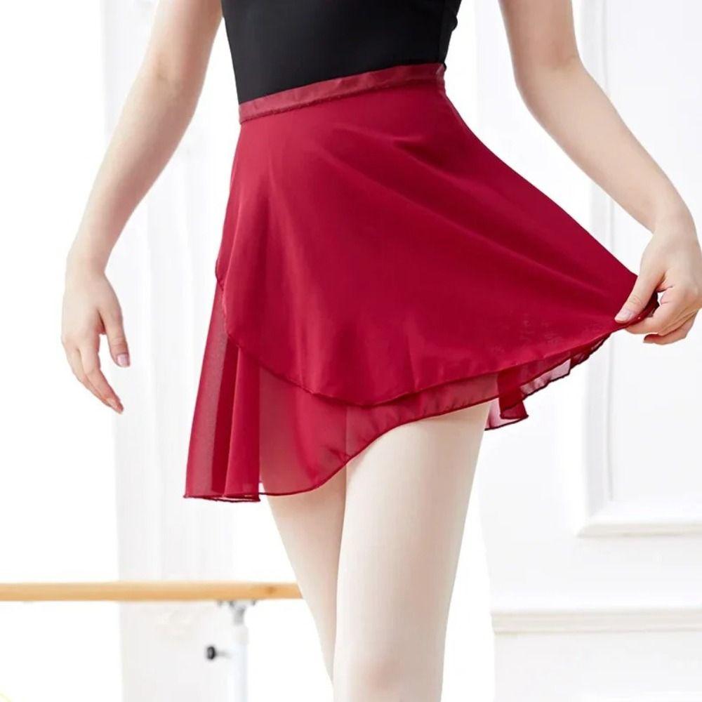 New Lace-up Ballet Skirts Chiffon Solid Color Leotards Skirt Dance Skirts Women