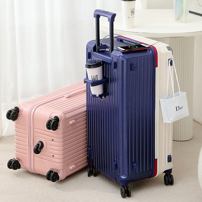 28-inch Women's Multifunctional Travel Suitcase with Charging Port and Large Capacity