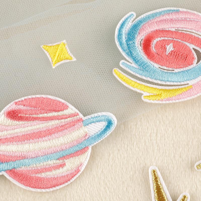 Embroidery Label Luggage Accessories Embroidery Sticker Badge Patch Sticker Clothing Accessories Planet Patch Korean Cloth Sticker