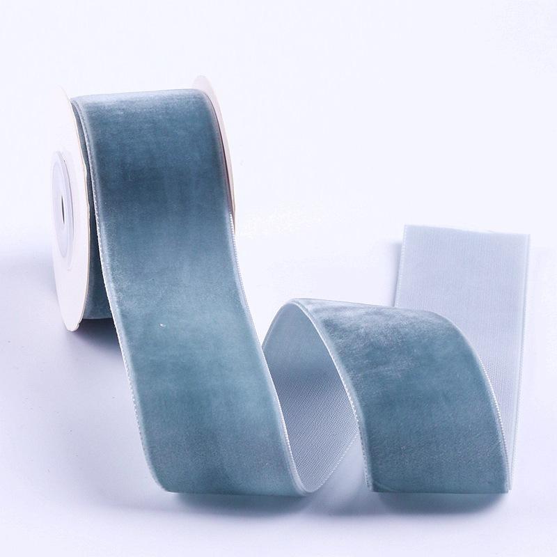 Eco-Friendly 38mm Single-Sided Flocked Velvet Ribbon Spool for Gift Wrapping DIY Bows Hair Accessories Birthday Cake Box Bands