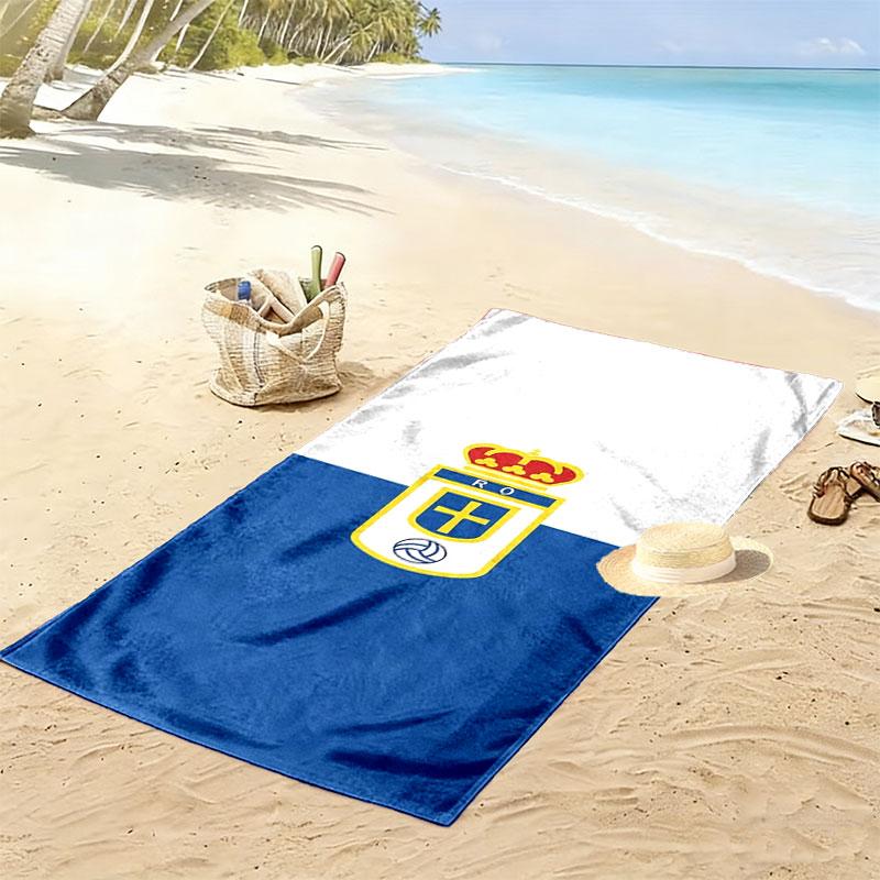 Asciugamano da Spiaggia Stampa Real Oviedo, Asciugamano Grande Morbido Asciugatura Rapida per Spiaggia Campeggio Nuoto