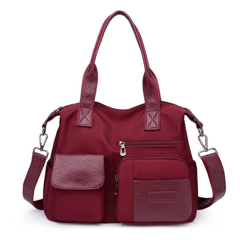 Trendy Nylon Womens Shoulder Crossbody Bag In Burgundy Blue And Black Perfect For Daily Use бордовый