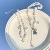 Hip Hop Babes Wind Star Pendant Necklace Choker Temperament Round Bead Imitation Pearl Metal Chain Necklace