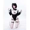 Sexy Open Bra Patent Leather Bodysuit Anime Maid Cosplay Costume Women Sexy Backless Maid Uniform Set Halloween Carnival Clothes