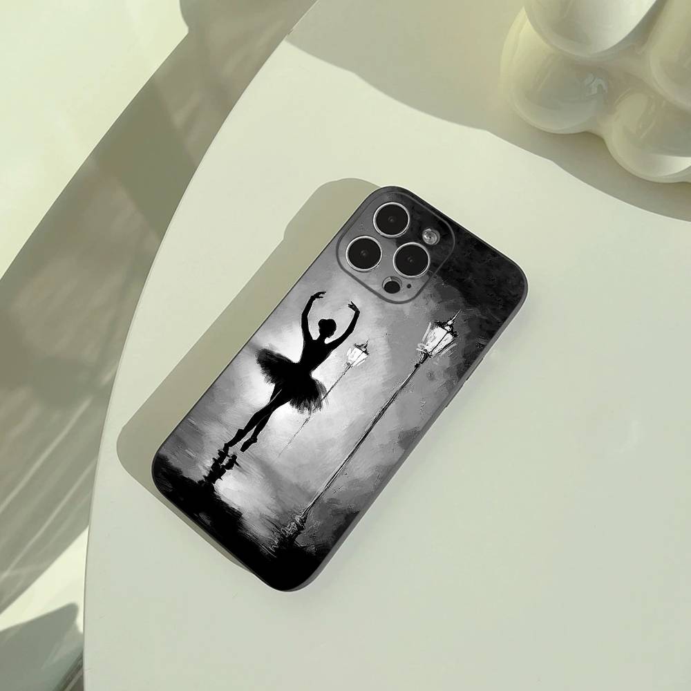 B-Ballet Dance Phone Case For iPhone 17,16,15,14,13,12,11 Pro Max, Lightweight and practical Soft Black Cover