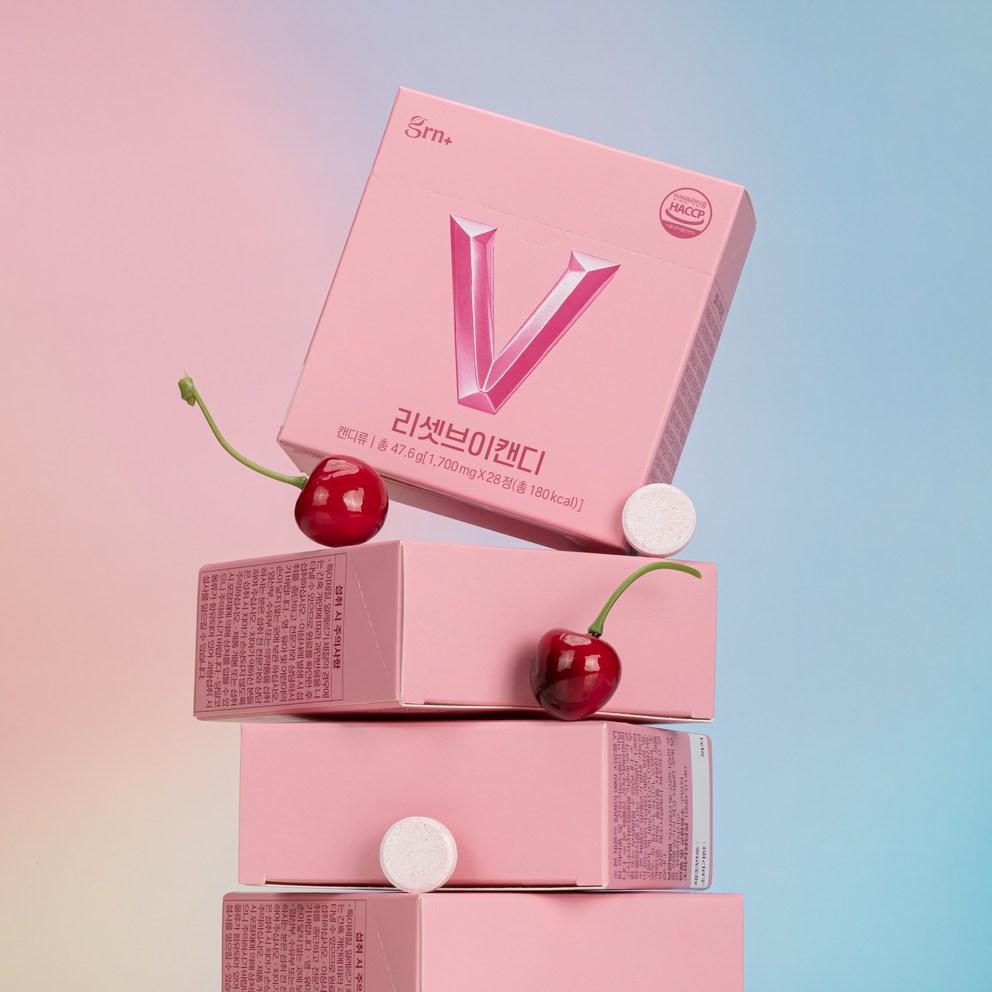 GRN Reset V Candy Tart Kirschgeschmack, 28 Stück, Einzelpackung - Köstlicher Vitamin-Boost