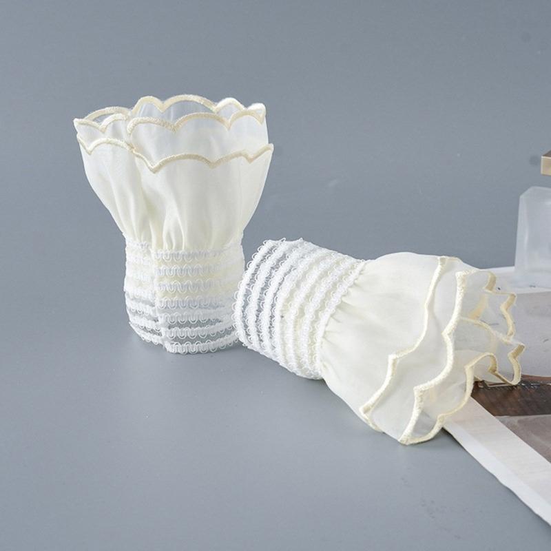 Wrist Cuffs Flared Ruffled Cuffs for For Shirt Sweater False Sleeve Ornaments Detachable Sleeves Cuffs Golden Brim