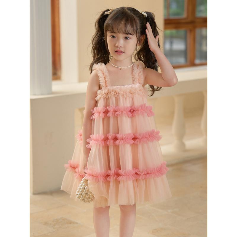 Girls' Puffy Princess Dress New Spring Strap Dress Baby Girl Formal Dress Girls' Skirt