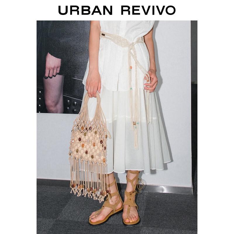 UR Women's 2025 Autumn Solid A-Line Midi Skirt