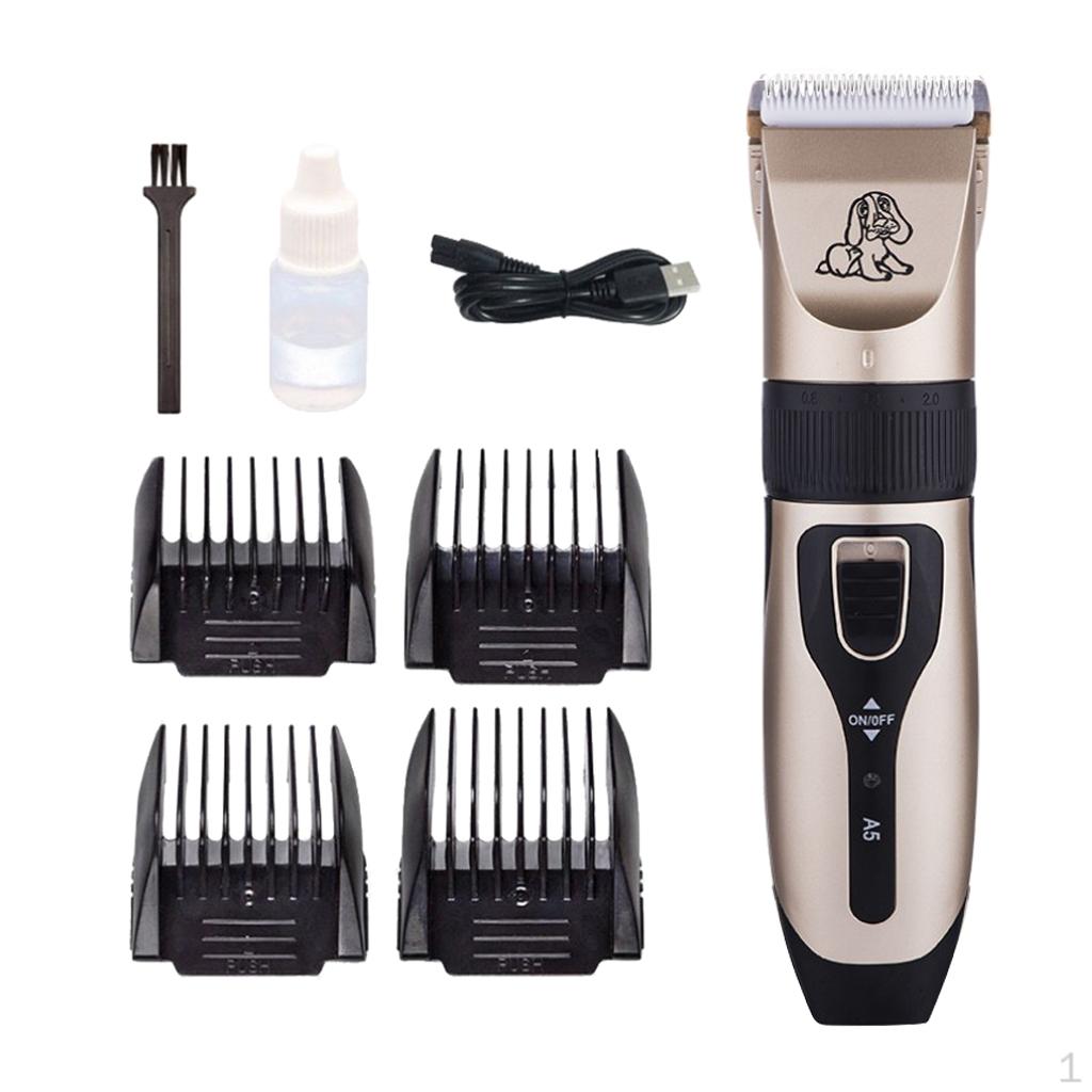 Electric Low Noise Dog Shaver Clippers Pet Hair 4 Combs