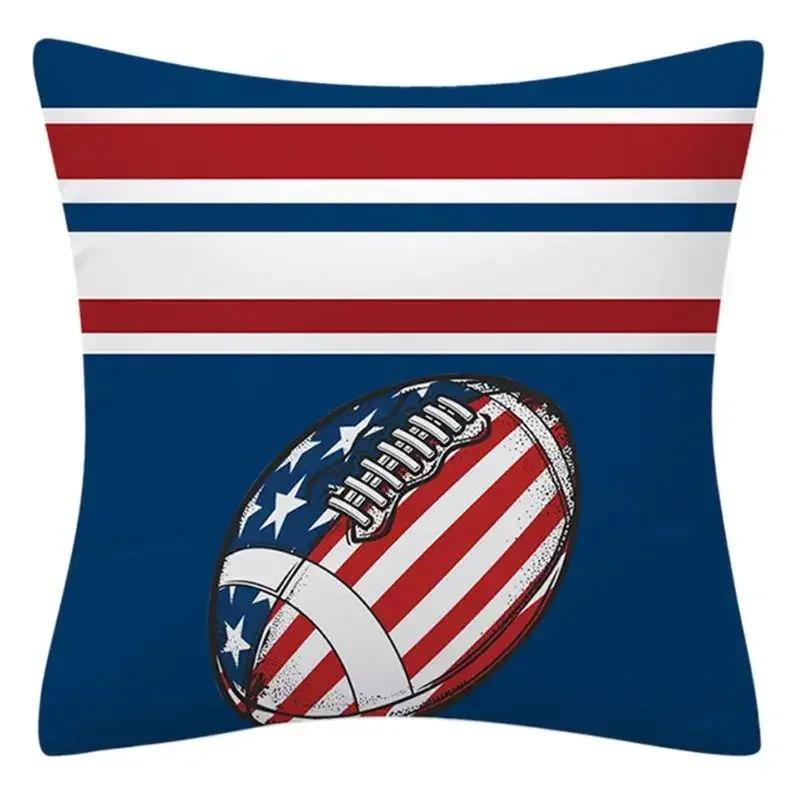 Vikama Sports-Themed Rugby And Basketball Decorative Square Cushion Cover, Suitable For Cars, Sofas, Offices, And Home Decor