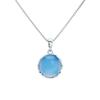 925 Silver Pink Chalcedony Pendant Necklace Korean Ins Style Summer 2023 Fashion Jewelry for Women