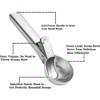 Premium Ice Cream Scoop, Stainless Steel with Trigger & Ergonomic Handle - One-Push Release