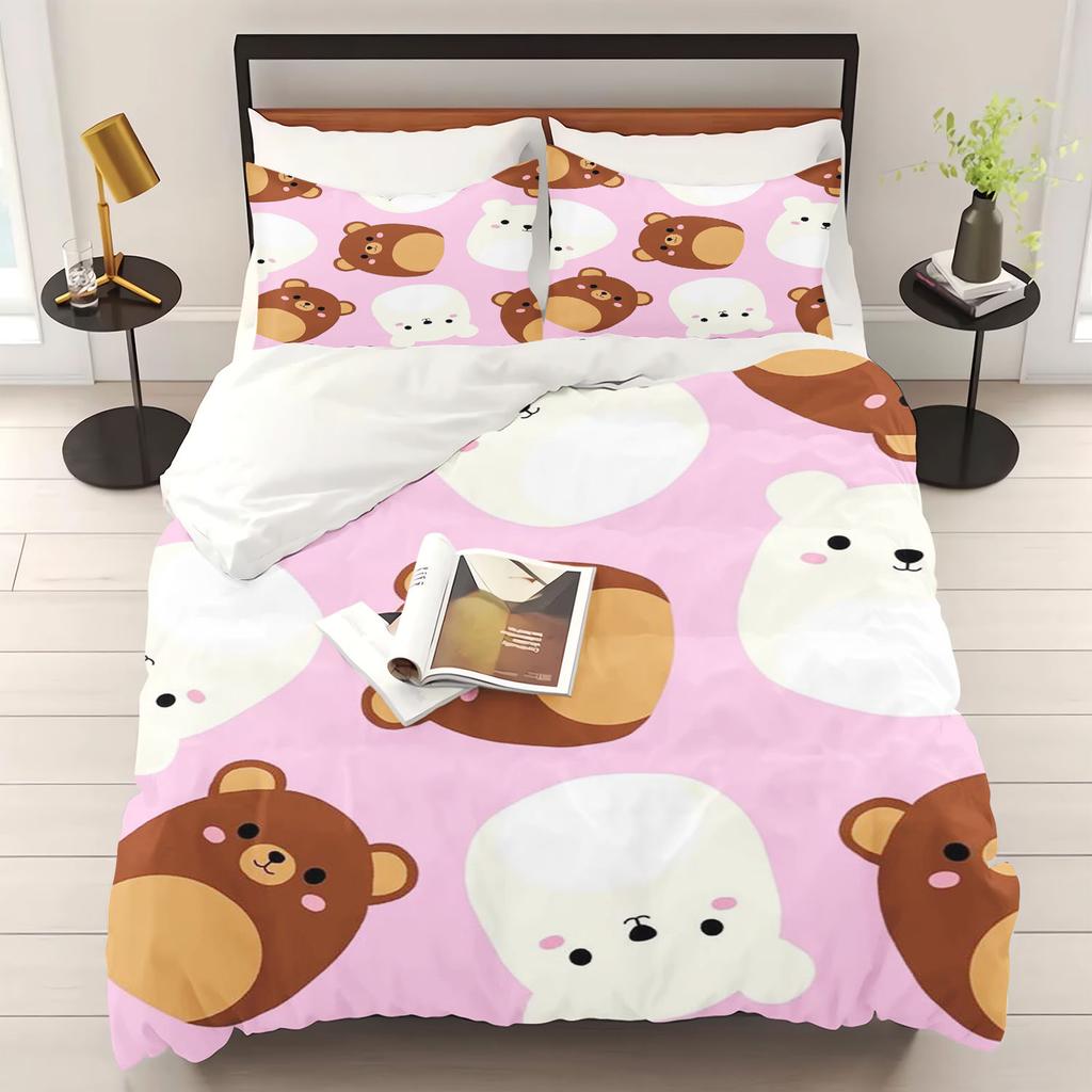 Animal Cate Children Bed Linen Set Quilt Cover Hot-Blooded Decor Comfortable Sets Breathable Bedding for Teenager