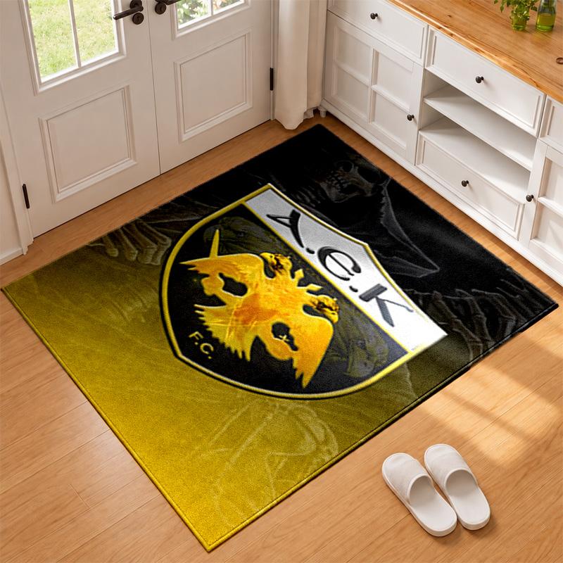 AEK Athen Teppich Fußmatte für Wohnzimmer oder Schlafzimmer Schutzmatte unter dem Stuhl Bürodeko Weihnachtsgeschenk Geburtstagsgeschenk