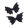 Classical Halloween Festival Girl'S Chunky Leather Bat Hair Bow Clip Wholesale Diy Hair Accessories Headwear Barrette