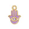 CARLIDANA Pink Blue Enamel Hamsa Hand Charms Gold Plated Charms Religious Muslim Islamic Hand of Fatima Charms DIY Jewelry