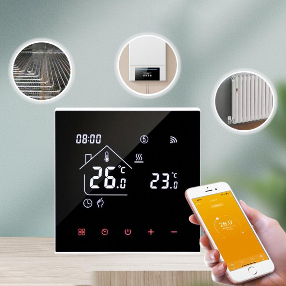 Comfortable Living Space Digital Programmable Thermostat App Controlled Thermostat 86x86x13mm AC 230V Operation