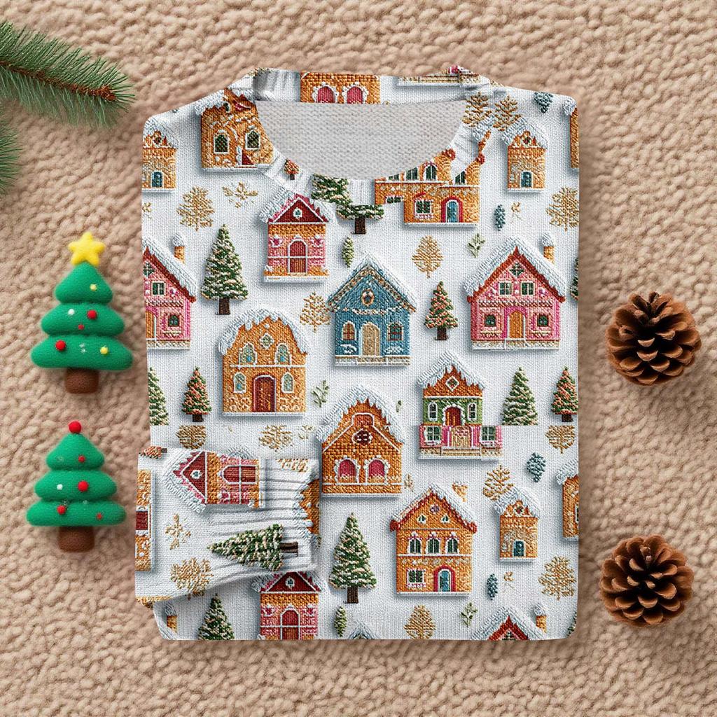 Svetry s dlouhým rukávem pro ženy s kulatým výstřihem, ležérní, roztomilý pletený svetr s potiskem, nadměrný