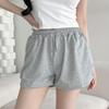 New Arrivals Open Run Women Casual Solid Color Round Hem Elastic Waist 3 4 Short