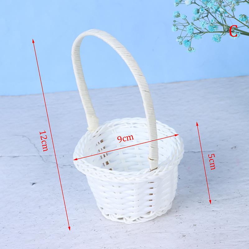 1Pcs Rattan Woven Exquisite Pastoral Style Portable Flower Basket