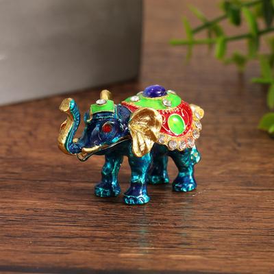 Elephant Trinket Box Figurine Art Collection for Women Metal Craftsmanship Decorative Decor