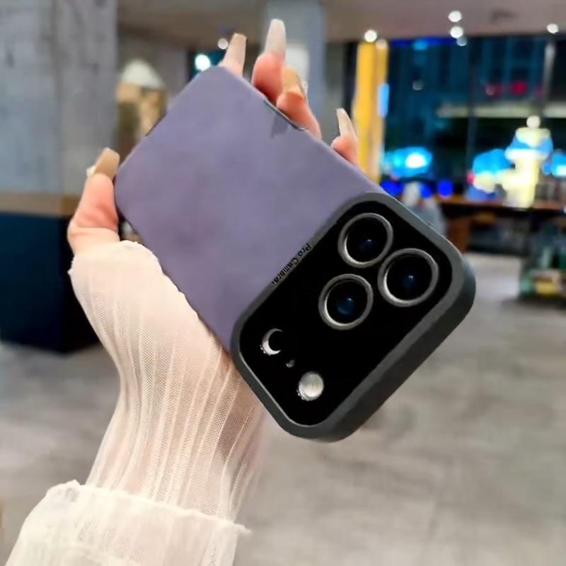 Luxury Matte Leather Silicone Case For iPhone 17 Air 16 15 14 Plus 13 12 11 Pro Max 7 8 XR X XS Lens Protection Shockproof Cover