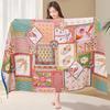 90 × 180cm Extra Large Size Bath Towel,Pure Cotton Gauze Bath Towel Floral Pattern Water-absorbing Quick-drying Soft Bath Towel,1pc