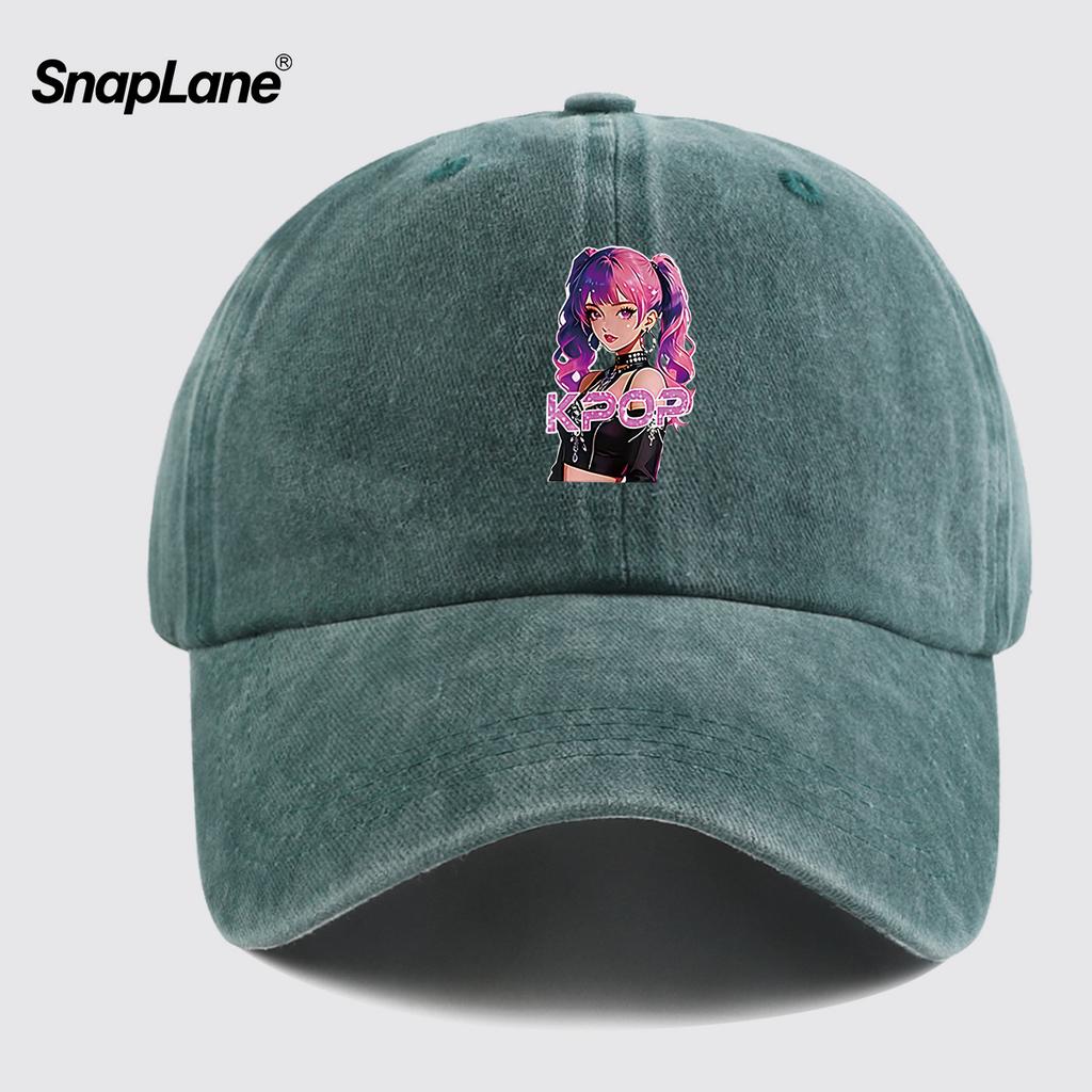 pc KPOP Themed Twin Tail Print Baseball Cap Trendy Fashion Design EyeCatching Personality Unisex Adjustable Size Street
