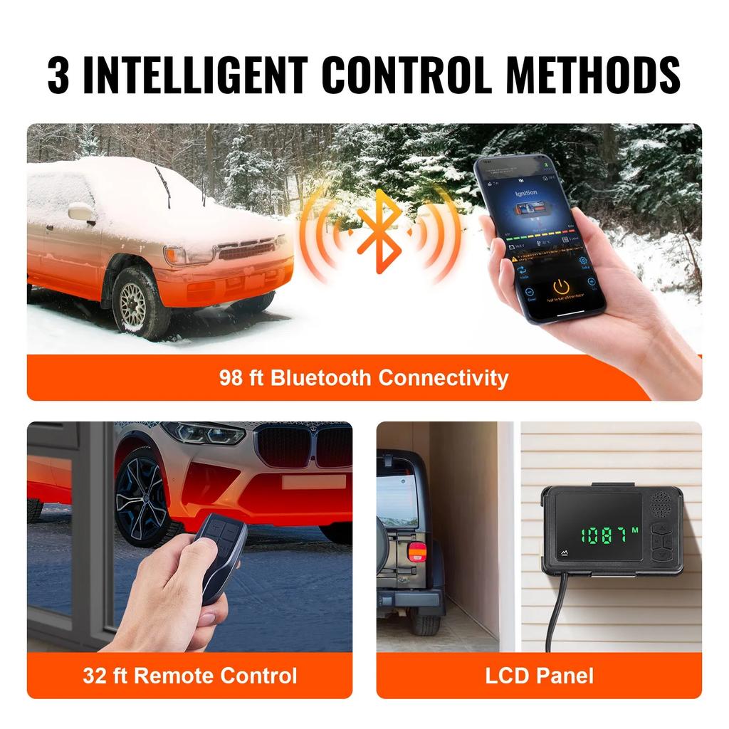 VEVOR Bluetooth App Control Diesel Air Heater, 12V 2KW Diesel Heater with Automatic Altitude Adjustment, Remote Control and LCD