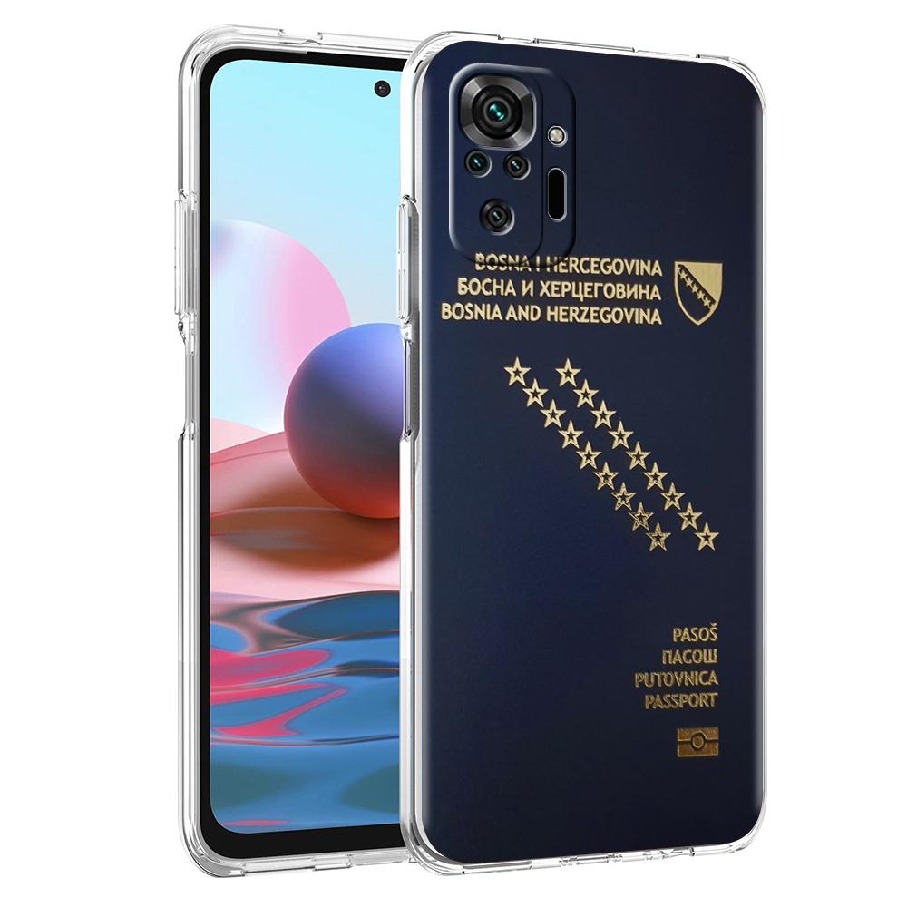 Transparent Phone Case for Redmi 13C 12C 10C Note 13 12 11 11T K40 Plus Pro 5G Soft TPU Shell Bosnia And Herzegovina Passport
